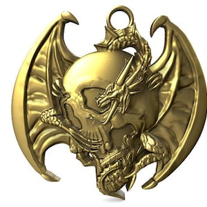 digital file dragon skull pendant 3d model stl