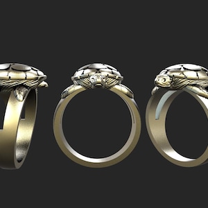 DIgital file turtle ring jewelry 3d model stl