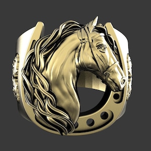 Digital file horse ring jewelry 3d model stl