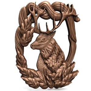 Digital file deer 2 CNC art 3d model stl
