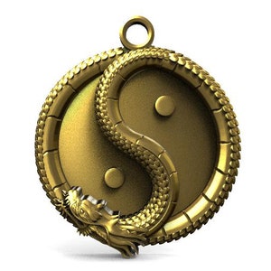 Fichier numérique Yin yang dragon pendentif bijoux 3d modèle stl