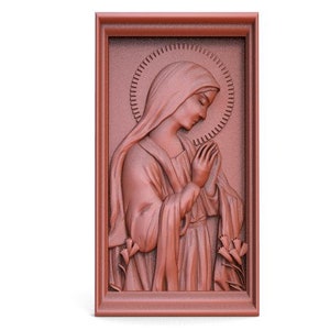 Digital file The Virgin Mary CNC art 3d model stl