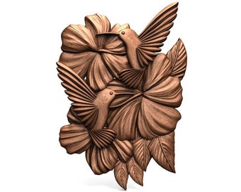 File digitale colibrì cnc modello 3d stl