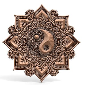 Digital file Yin Yang mandala CNC 3D model stl