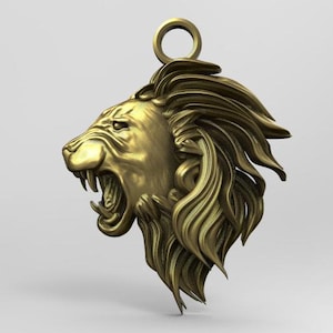 デジタル ファイル ライオン ヘッド ペンダント ジュエリー 3d モデル stl