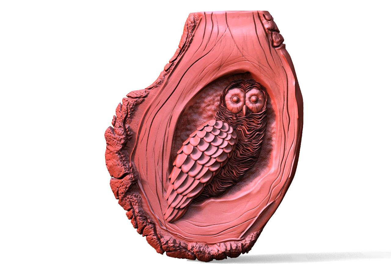 Digital file Owl CNC 3d model stl