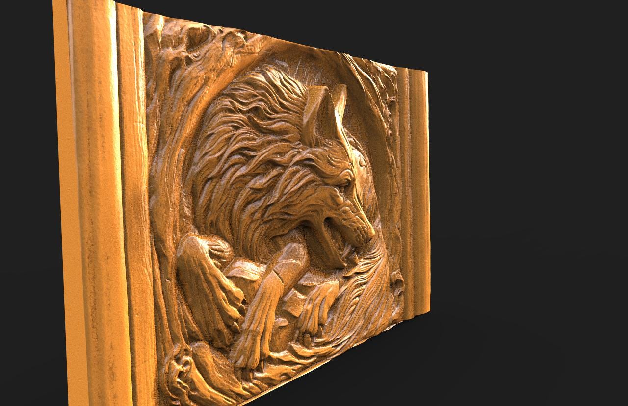 Wolf 3D Model, STL File for CNC Routing and 3D Printing - Etsy Australia