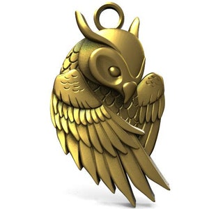 Digital file Owl pendant 4 jewelry 3d model stl