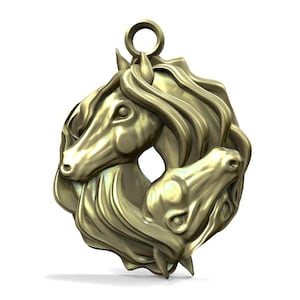 Digital file Horses pendant jewelry 3d model stl