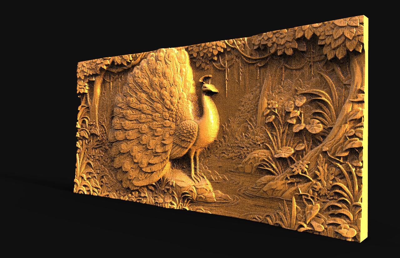 Peacock 3Dモデル、CNC 3Dプリント用STLファイル - Etsy 日本