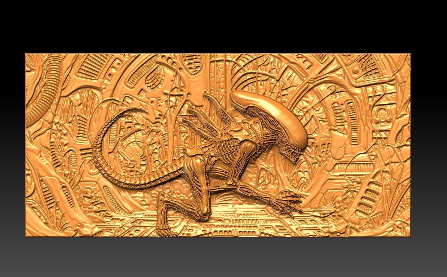Alien Xenomorph CNC 3D Model, STL File for CNC and 3D Printing - Etsy
