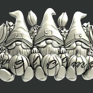 Digital file gnomes welcome sign CNC 3d model stl