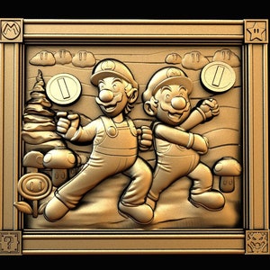 Digitale Datei Super Mario & Luigi CNC 3D Modell stl