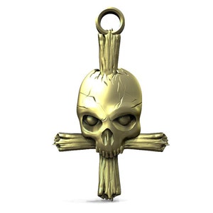 Digital file skull and bones pendant jewelry 3d model stl