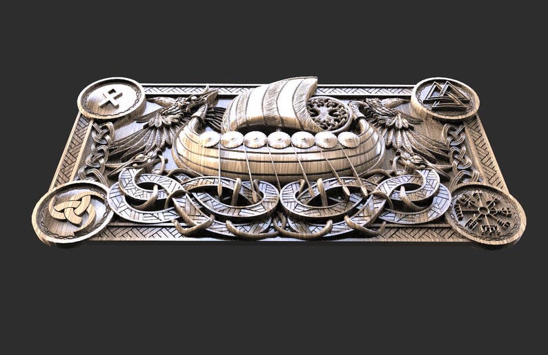Viking Ship 3D Model, STL File CNC Router 3D Printer - Etsy