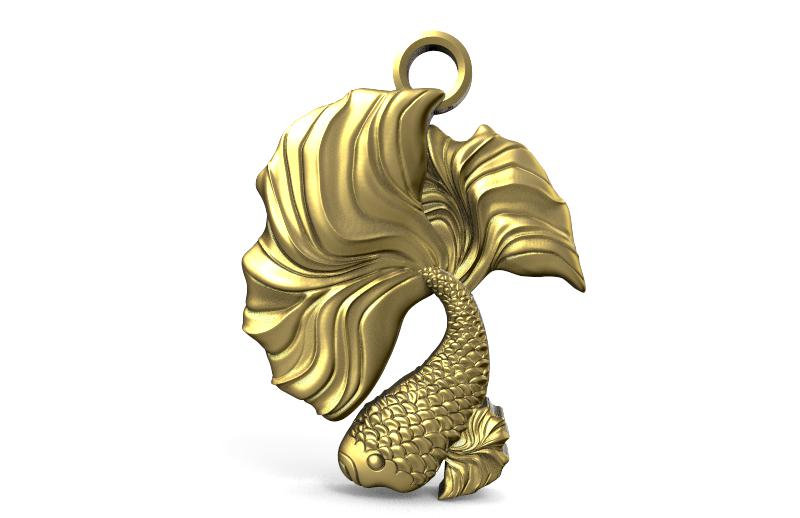 Digitale Datei Betta Fisch Anhänger Schmuck 3D Modell Stl