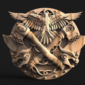 Digital file Viking Shield, CNC 3d Model STL
