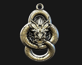 Digital file dragon pendant jewelry 3d model stl