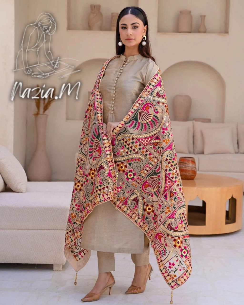 Heavy Gold Bridal Dupatta