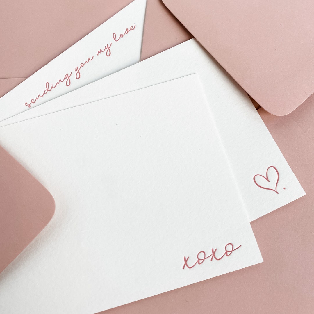 Note Card Love Notes Love Notes Letterpressed Notecard Set - Etsy