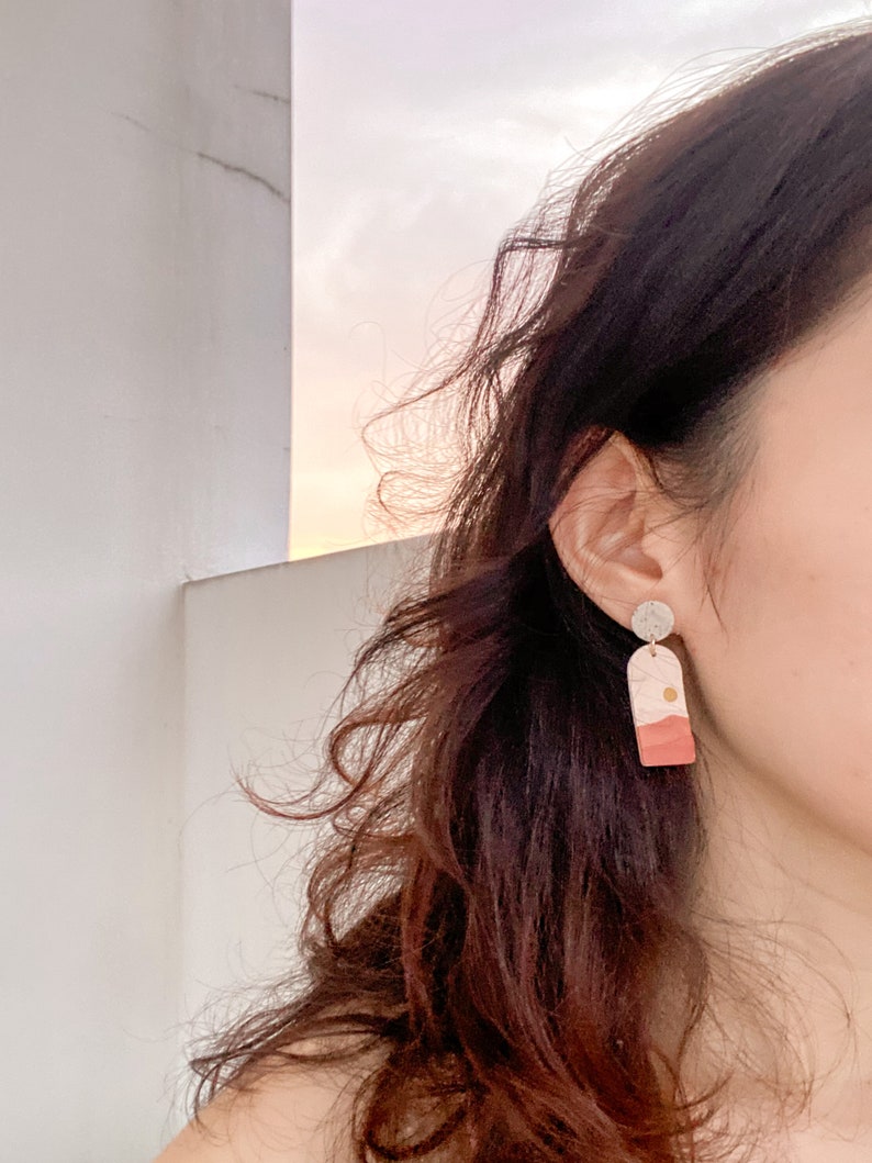 AEGLEPolymer clay earrings desert earrings sunset earrings Etsy