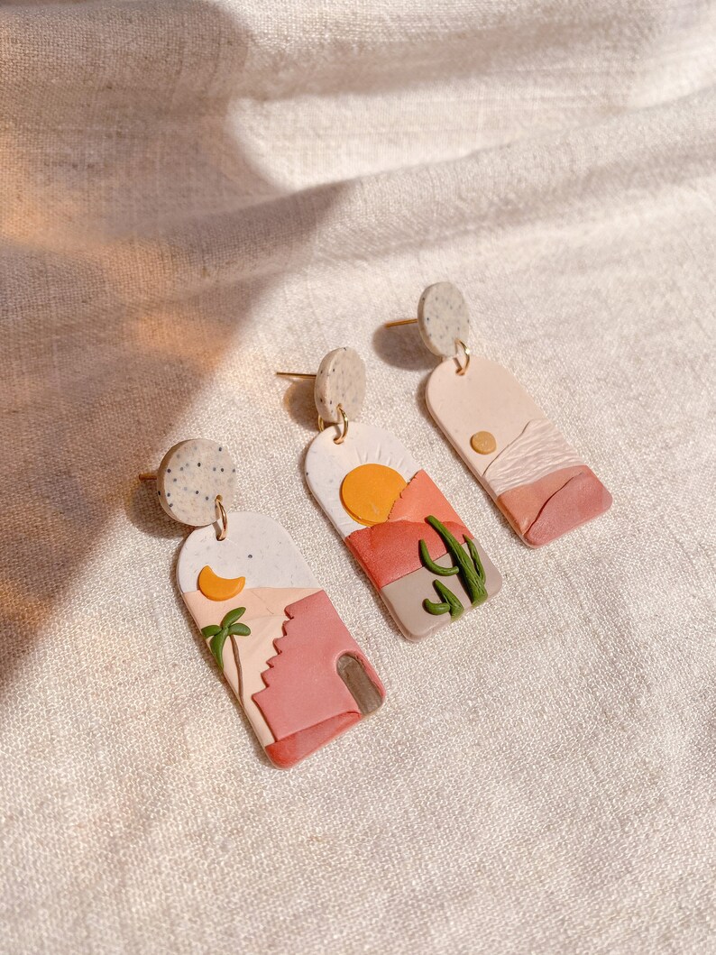 AEGLEPolymer clay earrings desert earrings sunset earrings Etsy