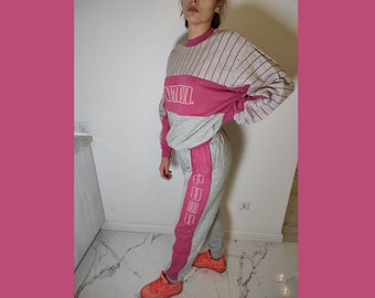 PUMA Trainingsanzug Vintage Baumwolle Overall Jogginghose Crewneck Größe D38