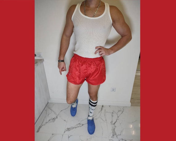 D6 Erima Shorts Red Oldschool Summer Material Bright Oryginal