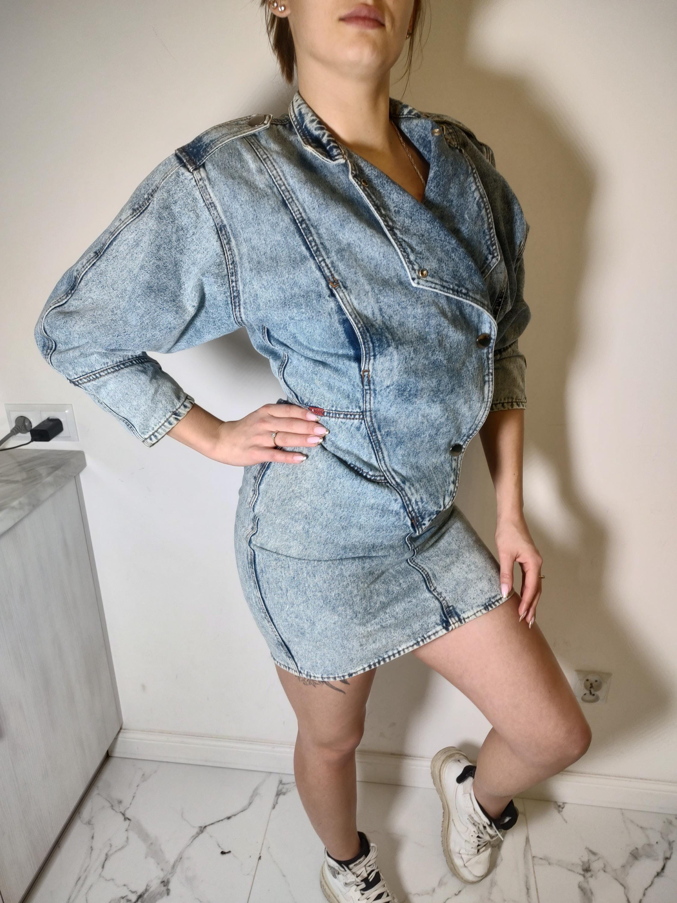 Vintage 80s Denim Dress: Caroche Cotton Mini Dress, Size M - Etsy