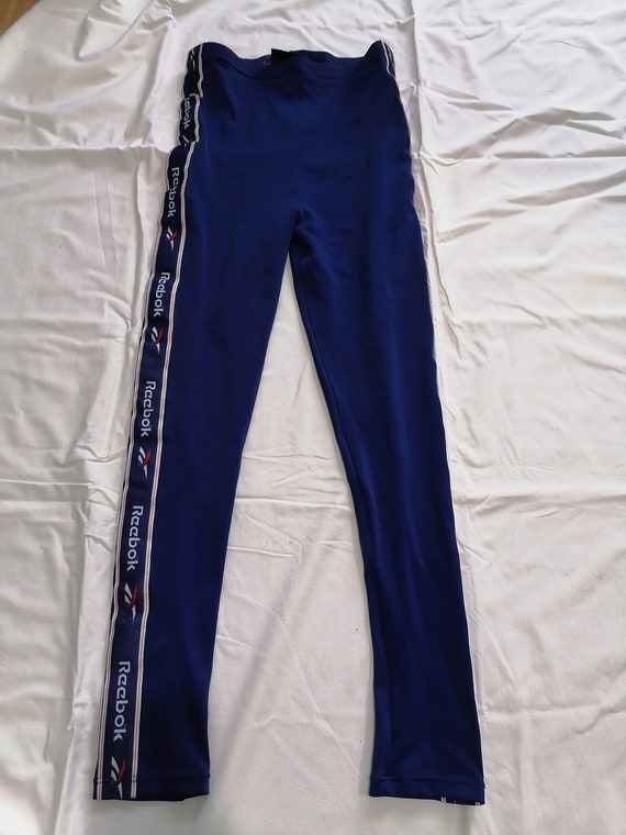 REEBOK Leggings Vintage Straps Spandex Navy Blue … - image 7