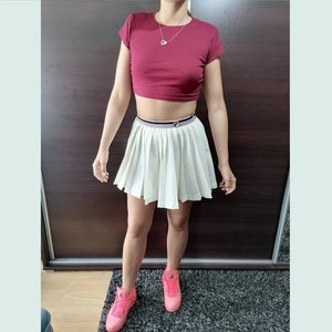 FILA Skirt Vintage Flared Tennis Ecru Old 90s