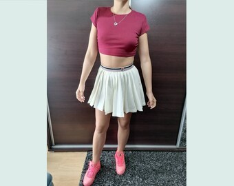 FILA Skirt Vintage Flared Tennis Ecru Old 90s