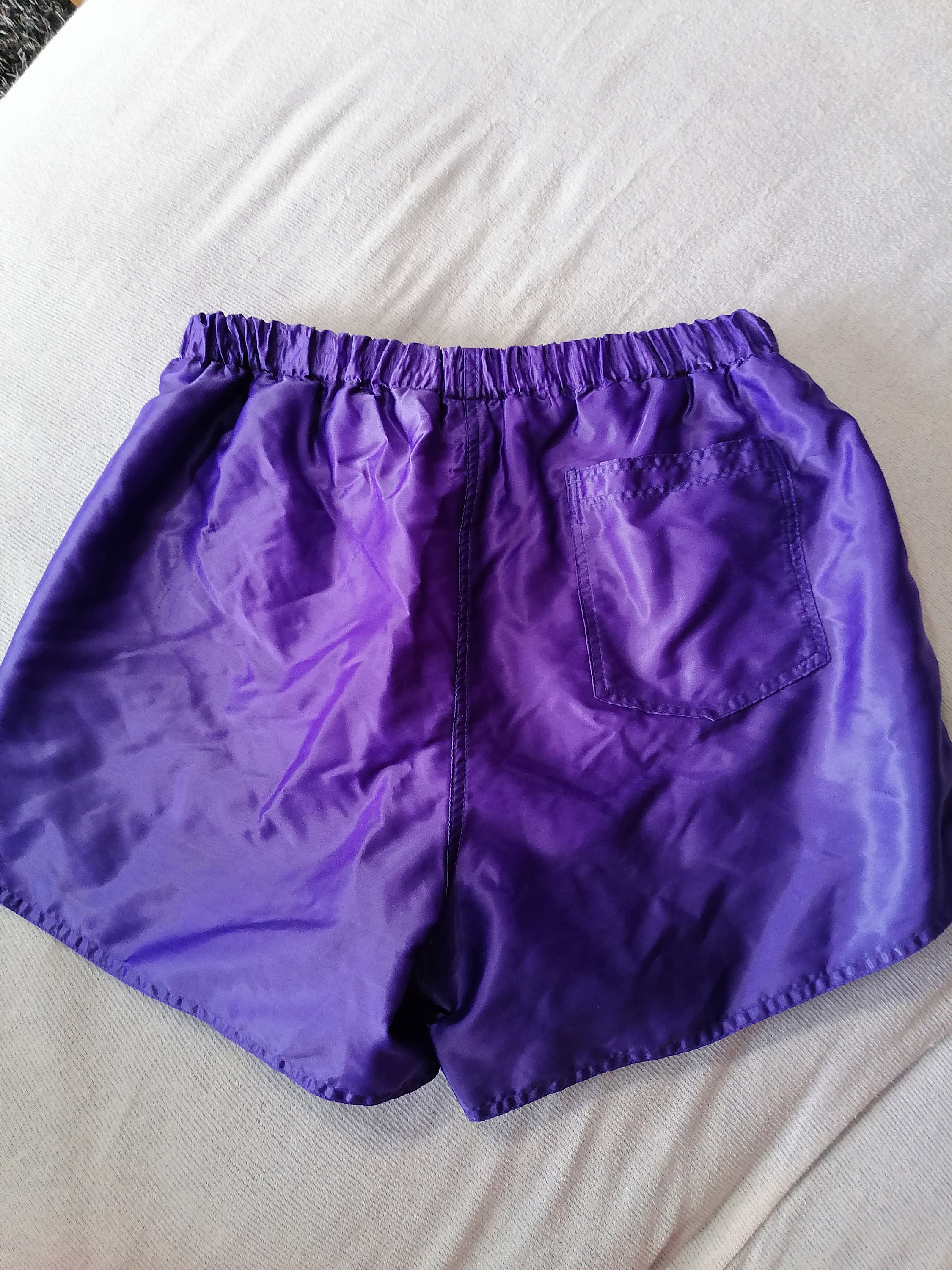 Shorts Nike Vintage Nylon Purple Oldschool Retro Summer Shiny Etsy