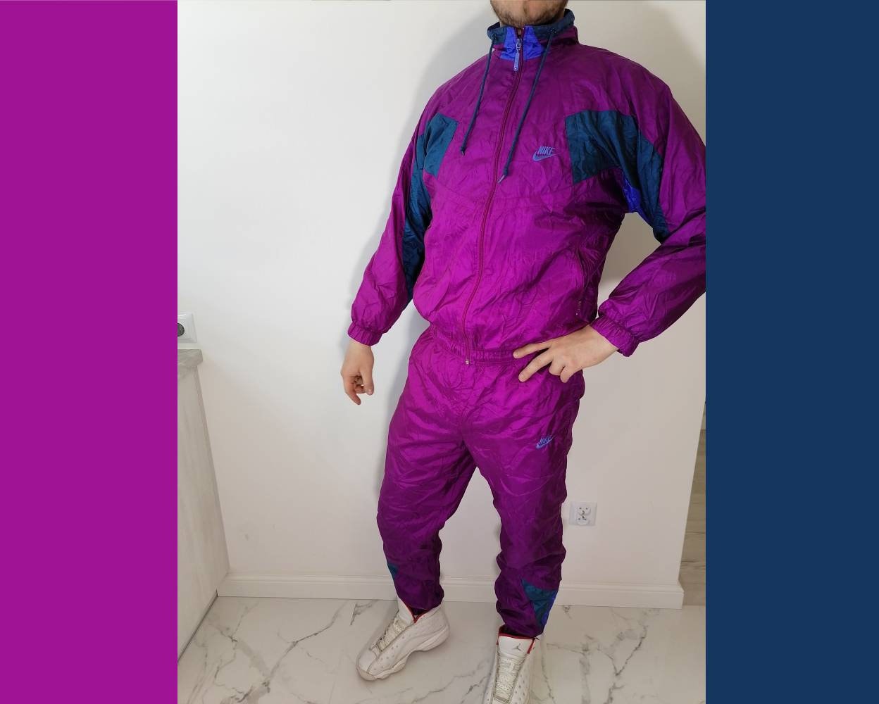 NIKE Tracksuit Vintage Nylon Overalls Sweatpants Shell Suit NIKE Tracksuit Vintage Nylon Overalls Sweatpants Shell Suit