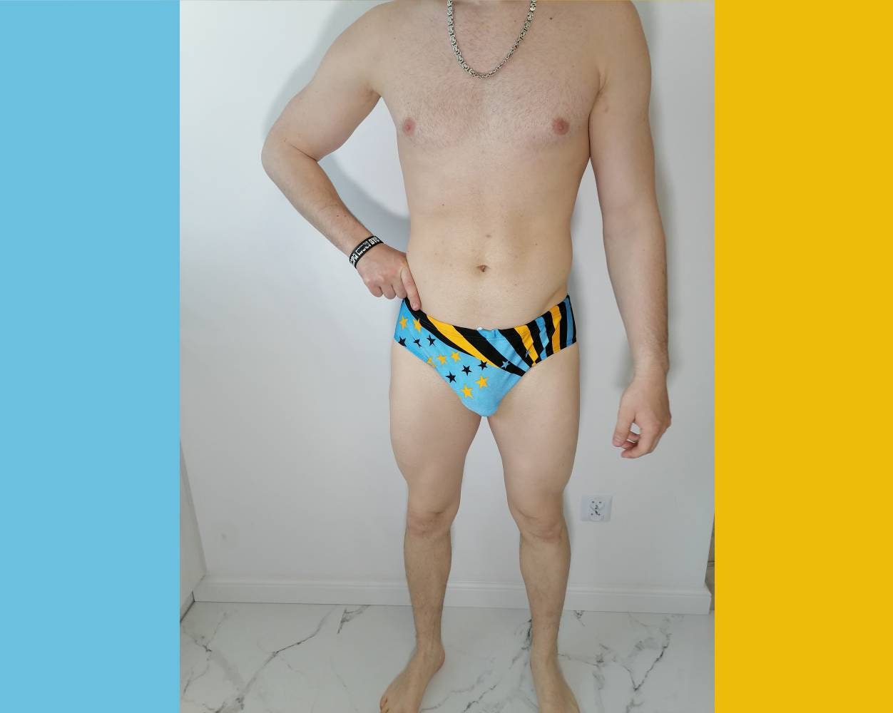 Large pouch cheap mens swimwear