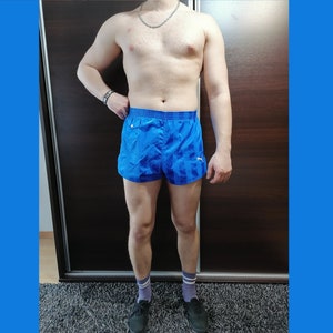 PUMA Swim Trunks Retro Nylon High Waist Pouch Men Blue 1960 size 7