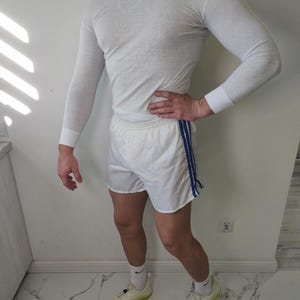 ADIDAS Vintage Shorts Holiday White Three Stripes