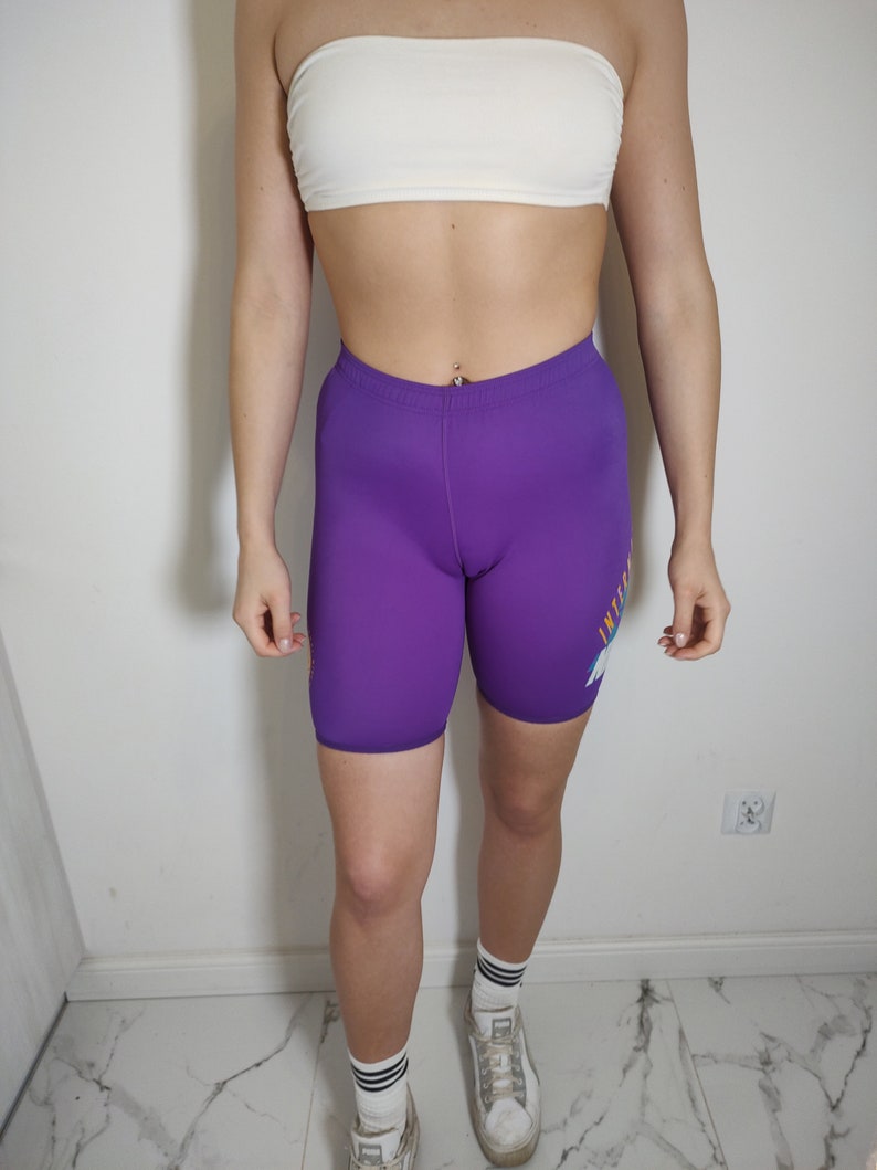 NIKE International Biker Shorts vintage violet court leggings années 90 image 2