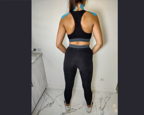 NIKE Set Sporty Costume Vintage Black Top and Leggings Size S