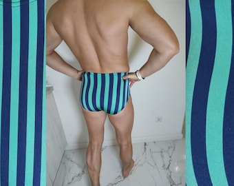 Swim Trunk Vintage Stripes Shiny 1990 size 7