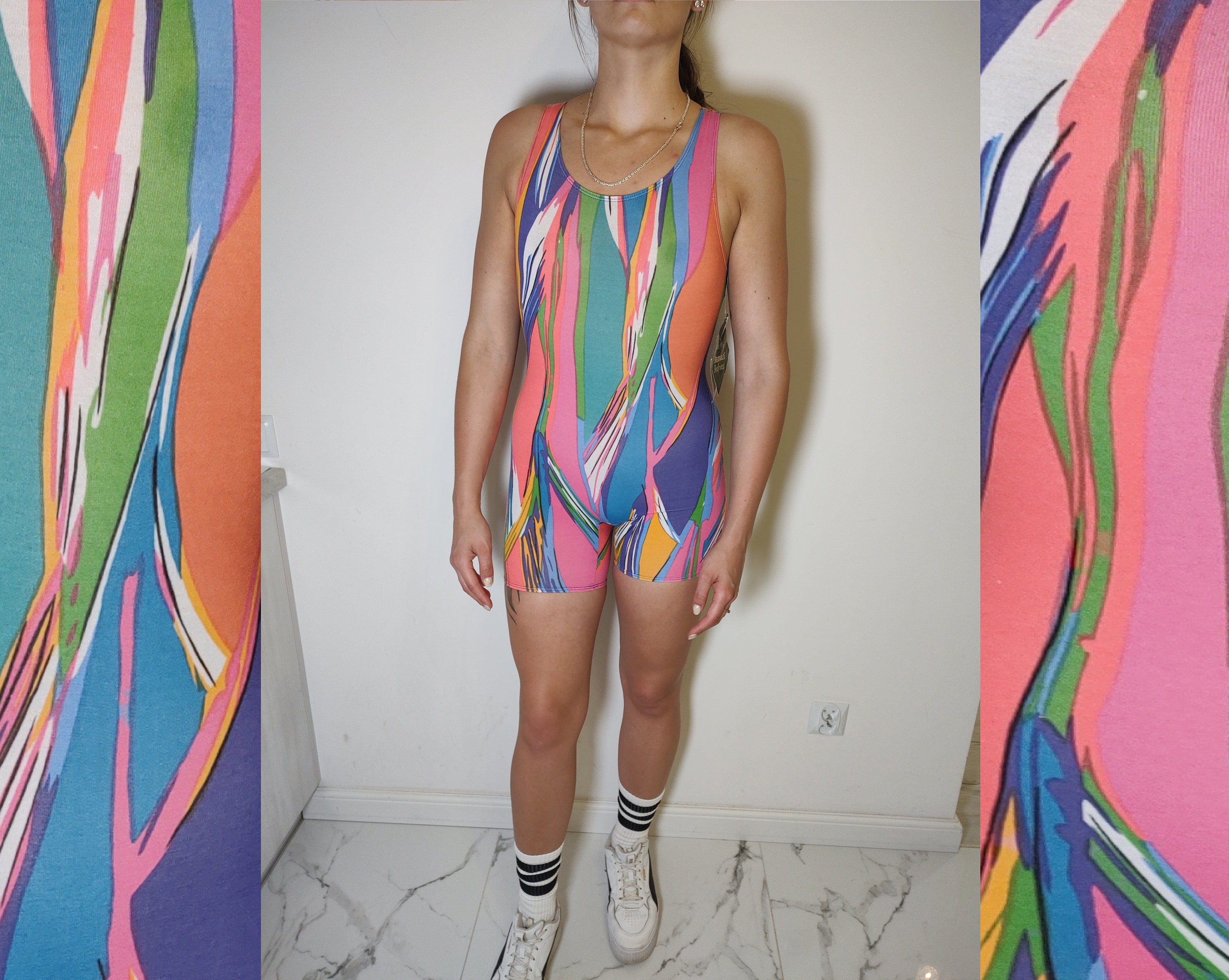 GILDA MARX Catsuit Vintage Tricot Costume Coachella Sporty