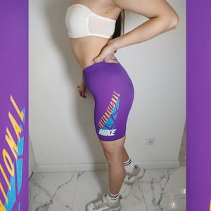 NIKE International Biker Shorts vintage violet court leggings années 90 image 1