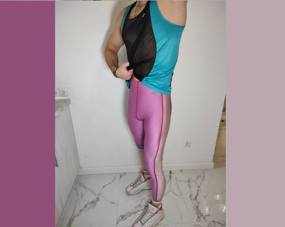 ASICS Leggings Vintage Pink Running Athtlete Spandex Size L 