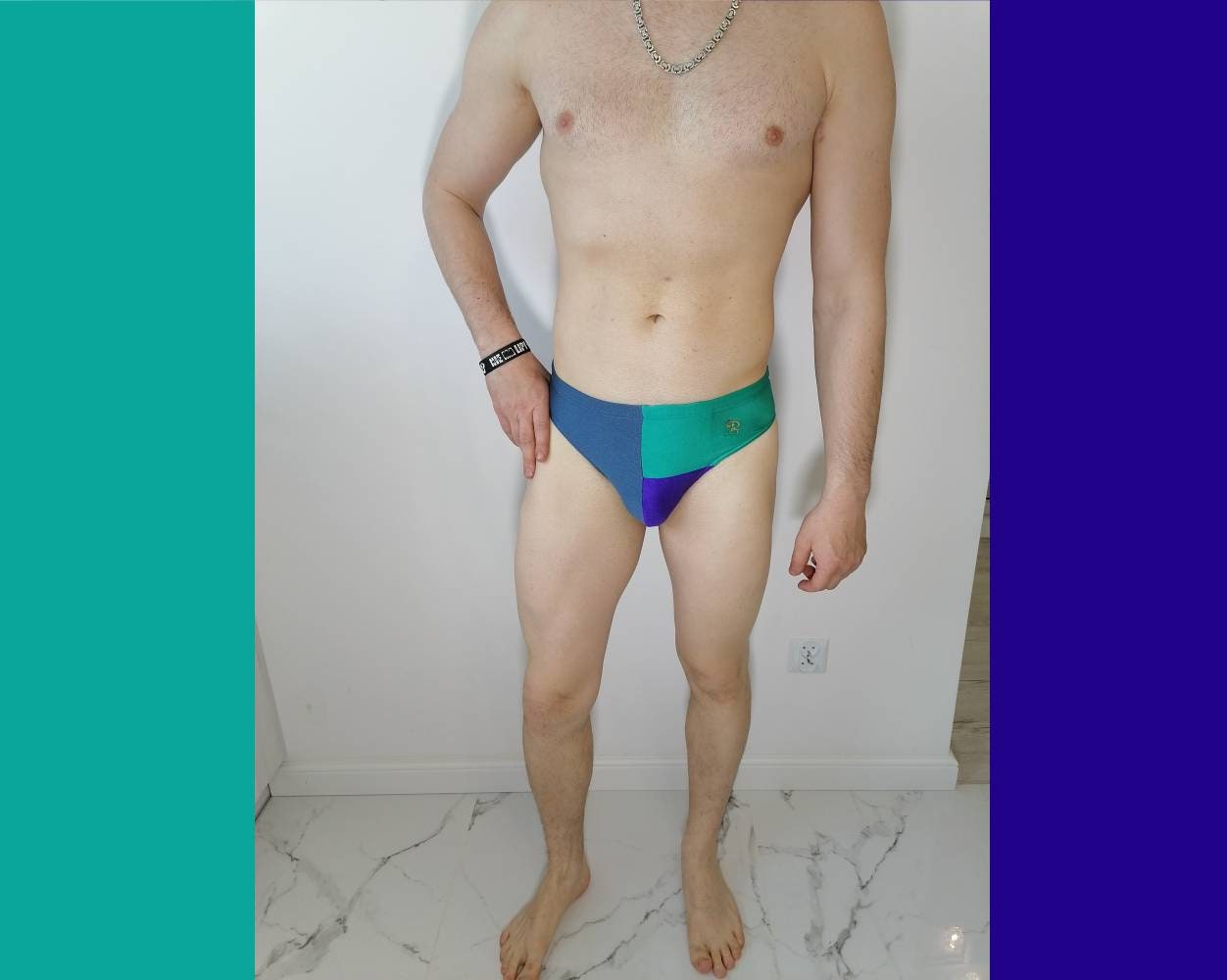 Kąpielówki kąpielowe SWIM LINE Vintage Total Deadstock Shiny Brief z lat 80., rozmiar S