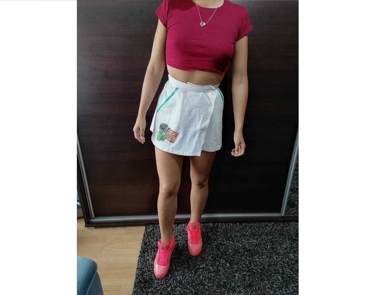 ADIDAS Skirt Vintage White Wibledon School Hot Girl