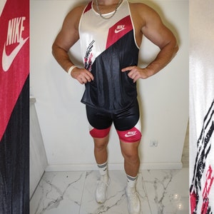 NIKE Set Top Vintage Biker Shorts Leggings Spandex 90er Jahre Größe XL