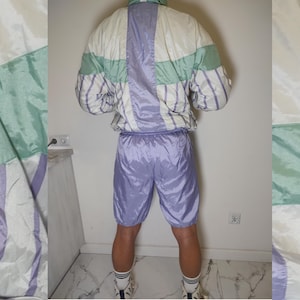 ADIDAS Tracksuit Vintage Nylon Shellsuit Stripes Shorts 90s
