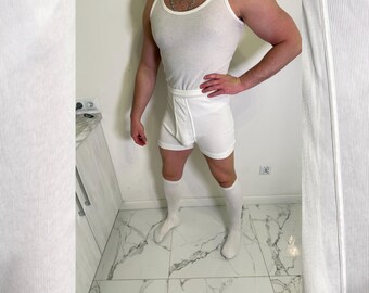CONTA 80s Vintage Herren-Slip aus gerippter Baumwolle – hohe Taille, Eingriff vorn, Deadstock