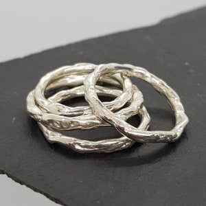 Molten Ring Sterling Silver Ring, freeform ring, textured ring