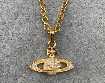 Blue Gemstone Orb Saturn Cross Necklace 19 Silver | Etsy